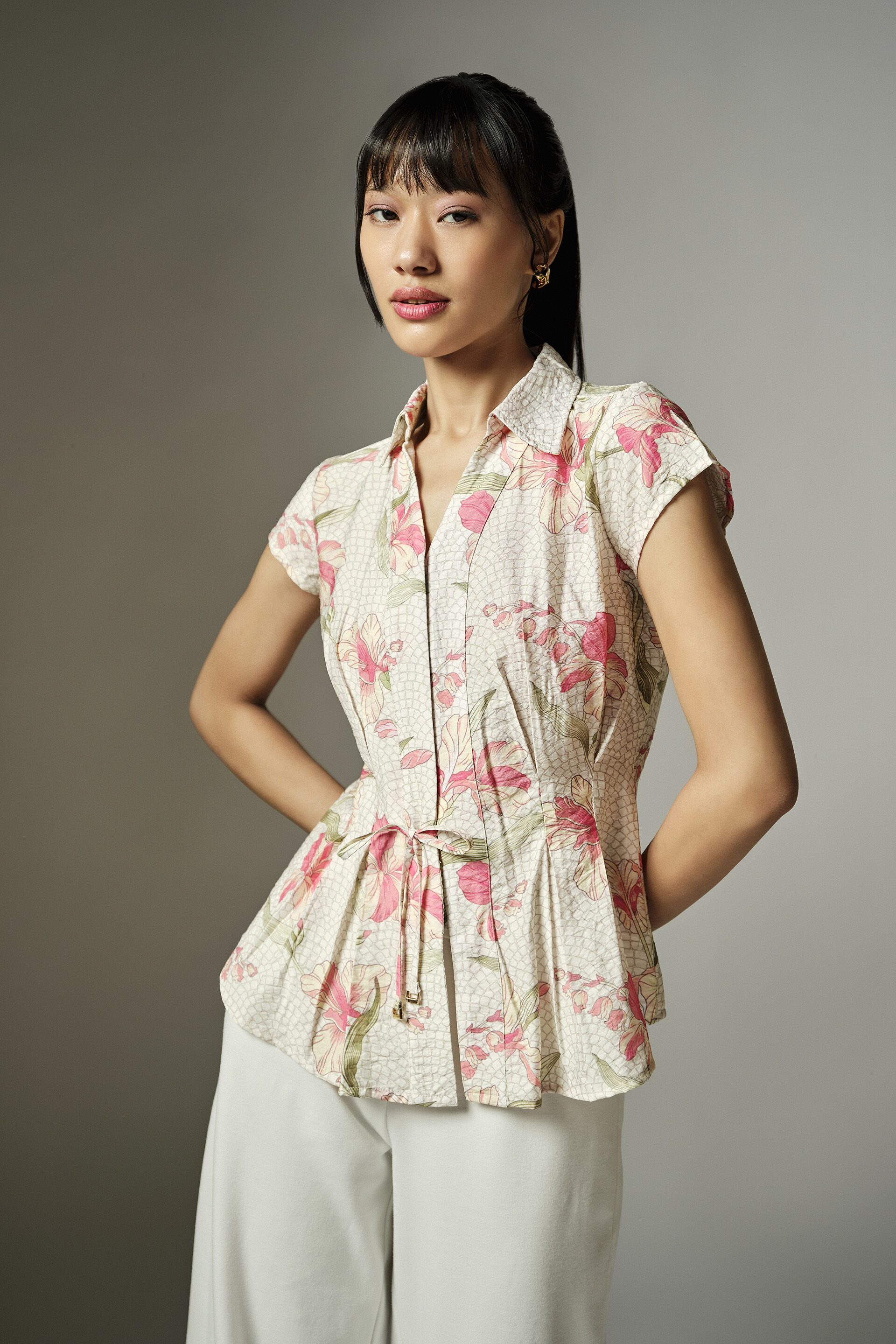 Amy Floral Print Top, Multi Color, image 1